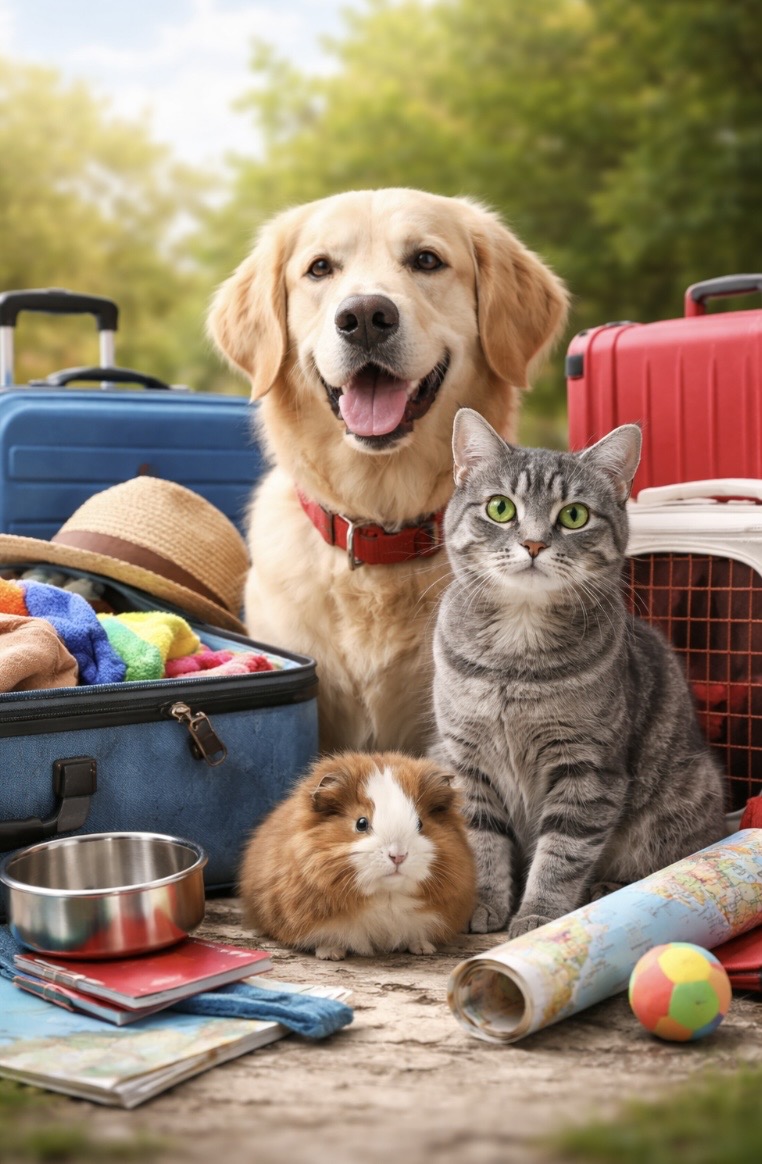 Tipps und Tricks: Wenn Haustiere reisen Wichtige Hinweise vom Tierarzt in Stuttgart Ob Hund, Katze oder Meerschweinchen – wenn Haustiere mit auf Reisen gehen sollen, ist eine gute Vorbereitung unerlässlich.