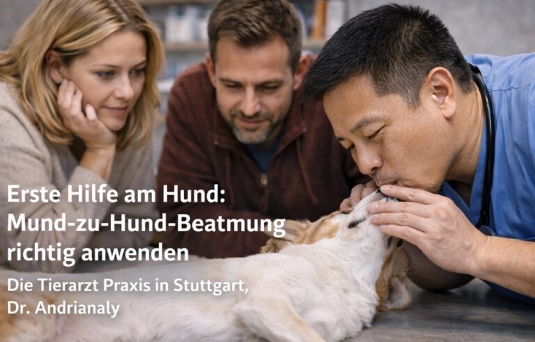 Die Tierarzt Praxis in Stuttgart, Dr. Andrianaly Erste Hilfe für Hunde: Warum Mund-zu-Hund-Beatmung Leben retten kann Erste Hilfe am Hund wird für viele Tierhalter immer wichtiger. In Deutschland leben rund 10,5 Millionen Hunde – für ihre Besitzer sind sie längst vollwertige Familienmitglieder.