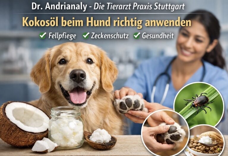 🐾 Dr. Andrianaly – Die Tierarzt Praxis Stuttgart: Kokosöl beim Hund richtig anwenden: Fellpflege, Schutz & Gesundheit Kokosöl ist längst mehr als nur ein Küchenprodukt – auch in der Tiermedizin gewinnt es zunehmend an Bedeutung. Dr. Andrianaly – Die Tierarzt Praxis Stuttgart erklärt, wie Sie Kokosöl beim Hund richtig anwenden, welche Vorteile es bietet und wann Vorsicht geboten ist.