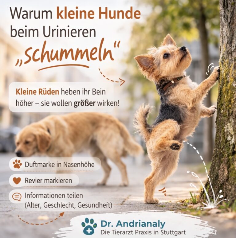 Warum kleine Hunde beim Urinieren „schummeln“ Erkenntnisse aus der Forschung – erklärt von Dr. Andrianaly – die Tierarzt Praxis in Stuttgart Hunde kommunizieren auf eine Weise, die wir Menschen oft unterschätzen: über Gerüche.