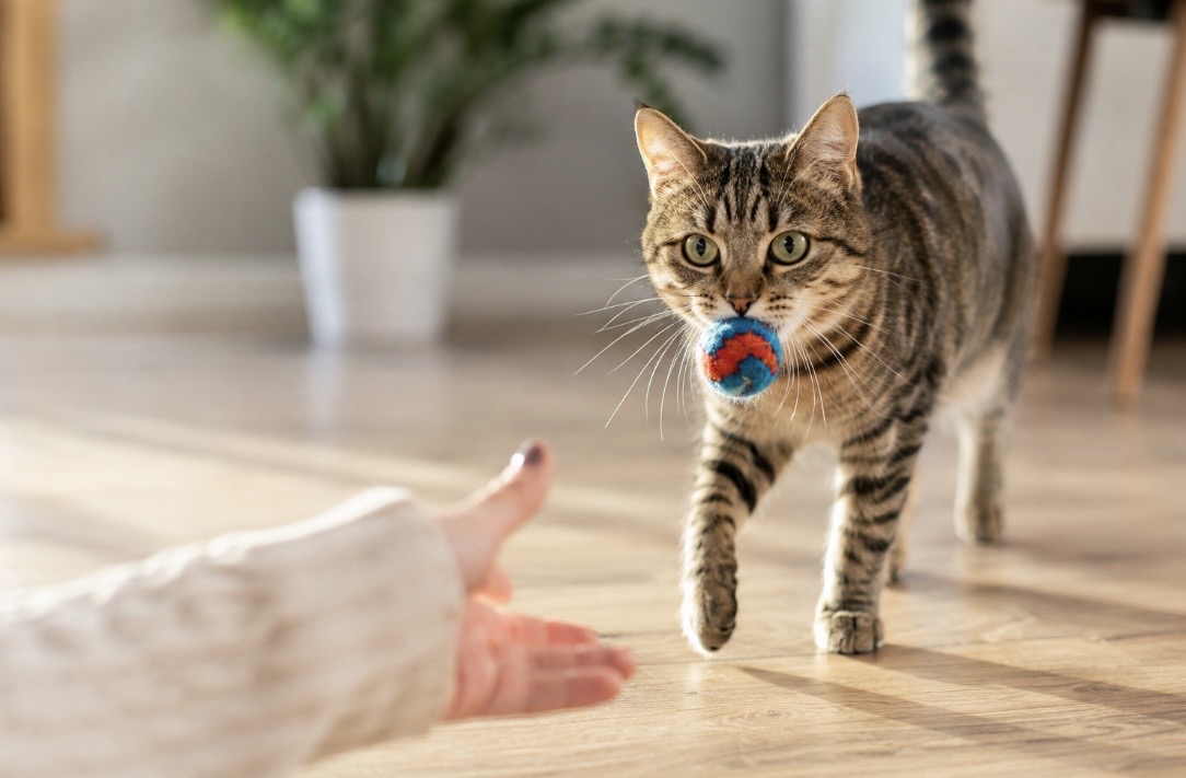 Auch Katzen wollen gerne apportieren