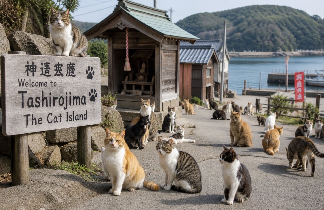 Ausflug zur Katzen-Insel: Tashirojima in Japan