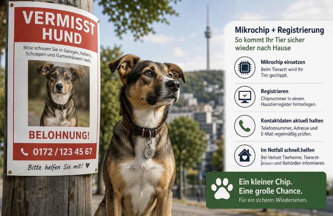 Haustier verschwunden? Warum der Mikrochip allein nicht reicht Ein kurzer Moment der Unachtsamkeit genügt: