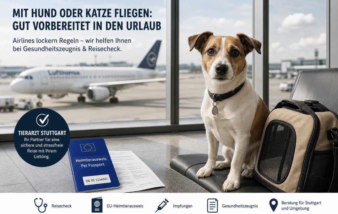 Mit Hund oder Katze fliegen: Airlines lockern Regeln – was Tierhalter aus Stuttgart wissen sollten